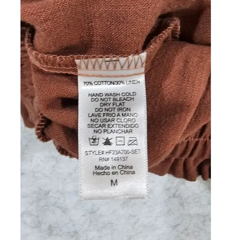 Maxwell James Stanton Kiran Pant 70% Cotton 30% Linen, Drawstring Waist Sz M New - Picture 8 of 8